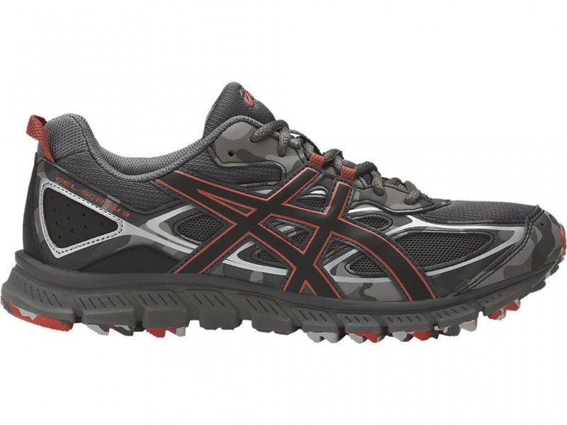 Asics Gel-Scram Running Shoes For Men Dark Grey/Black/Red 885WYYJE