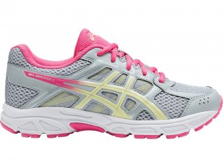 Asics Gel-Contend 4 Running Shoes For Kids Grey/Light Green/Pink 079NNOHU