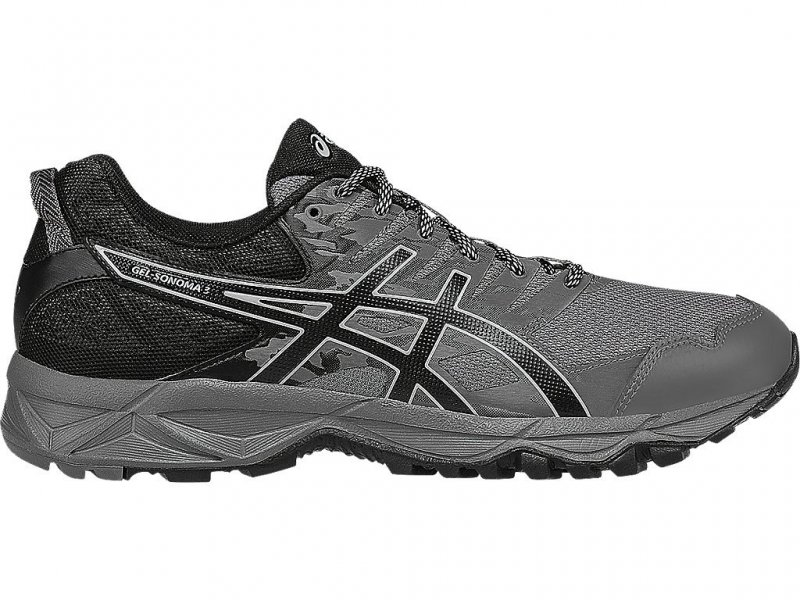 Asics Gel-Sonoma 3 Running Shoes For Men Dark Grey/Black/Grey 330LFKRC