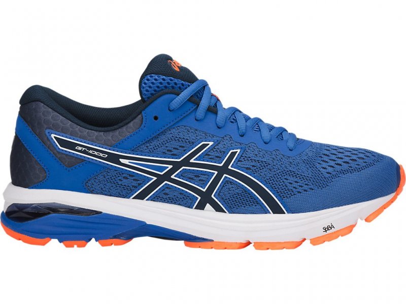 Asics Gt-1000 6 Running Shoes For Men Blue/Dark Blue/Orange 348GEDFM