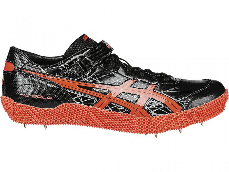 Asics High Jump Pro Shoes For Men Black/Coral/Silver 037OUGBB