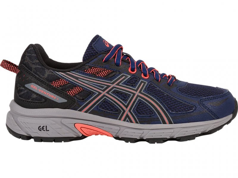 Asics Gel-Venture 6 Running Shoes For Women Indigo Blue/Grey/Coral 387AEMRY