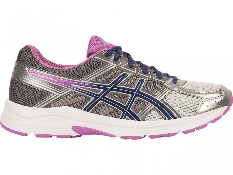 Asics Gel-Contend 4 Running Shoes For Women Silver/Dark Grey 777KSJQJ