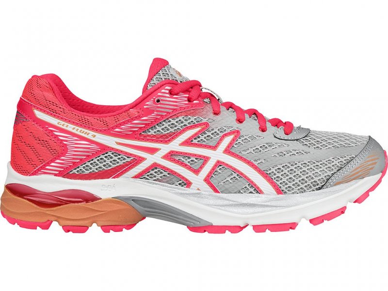 Asics Gel-Flux 4 Running Shoes For Women Grey/White/Pink 068OFGMJ