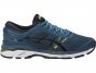 Asics Gel-Kayano 24 Running Shoes For Men Blue/Black/Yellow 705ERUVR