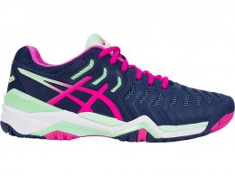 Asics Gel-Resolution 7 Tennis Shoes For Women Indigo Blue/Pink/Green 256BDUFI Asics Gel-Resolution 7 Tennis Shoes For Women Indigo Blue/Pink/Green 256BDUFI