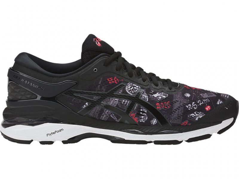 Asics Gel-Kayano 24 Running Shoes For Men Black 755SMLHC