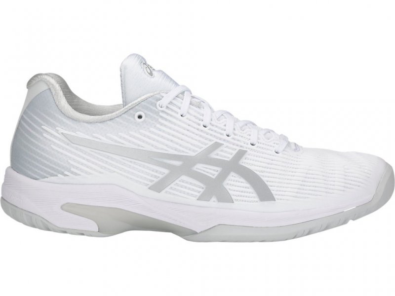 Asics Solution Speed Ff Tennis Shoes For Women White/Silver 027NBUZI