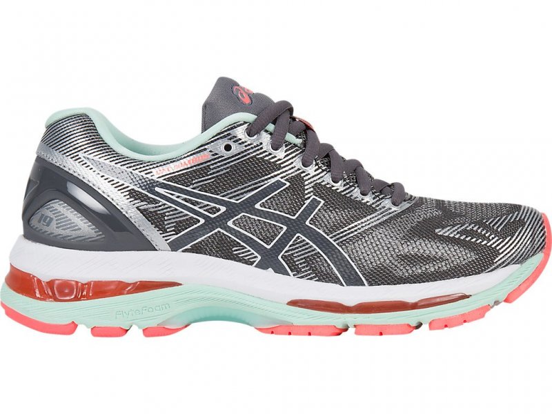 Asics Gel-Nimbus 19 Running Shoes For Women Dark Grey/White/Coral 154FUCOG