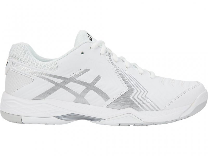 Asics Gel-Game 6 Tennis Shoes For Men White/Silver 343QFNUK