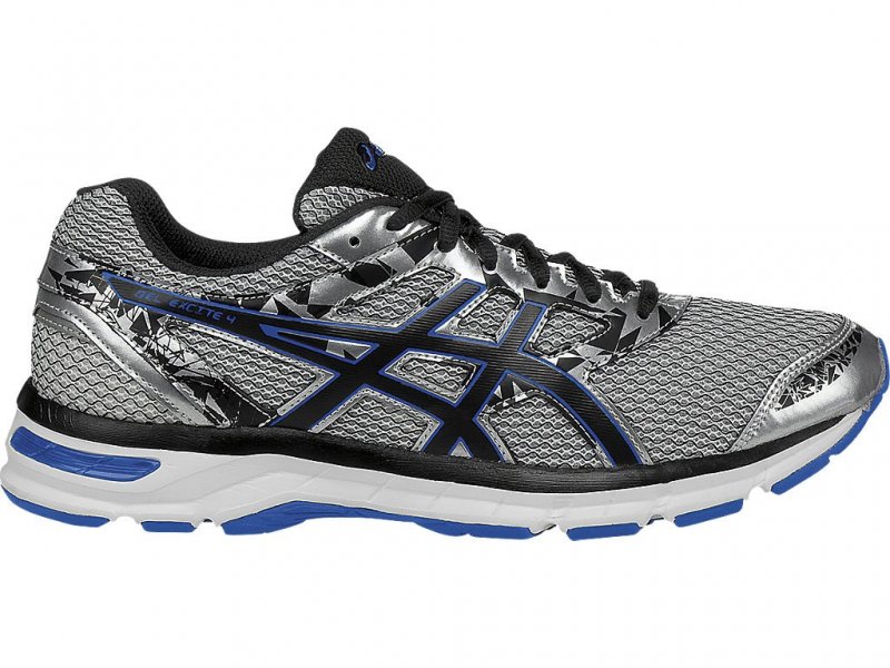 Asics Gel-Excite 4 Running Shoes For Men Silver/Black/Royal 291SUAGQ