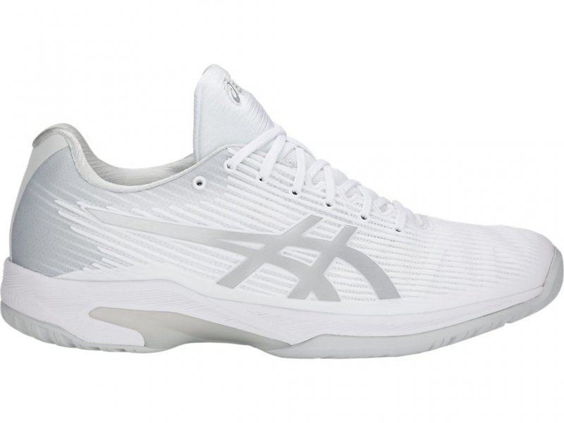 Asics Solution Speed Ff Tennis Shoes For Men White/Silver 433UFFVN