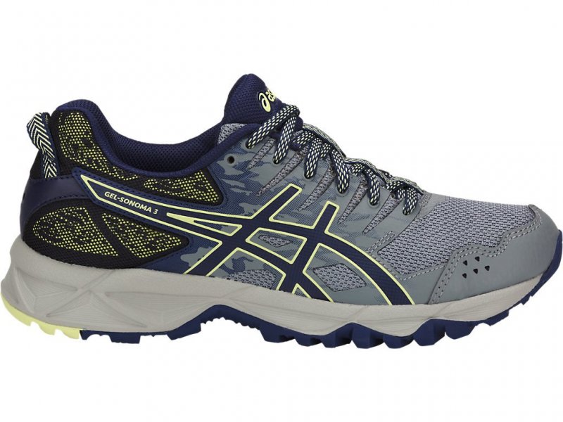 Asics Gel-Sonoma 3 Running Shoes For Women Grey/Indigo Blue/Light Green 032BFGZM