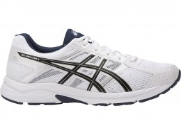 Asics Gel-Contend 4 Running Shoes For Men White/Black/Blue 210FTBQV Asics Gel-Contend 4 Running Shoes For Men White/Black/Blue 210FTBQV