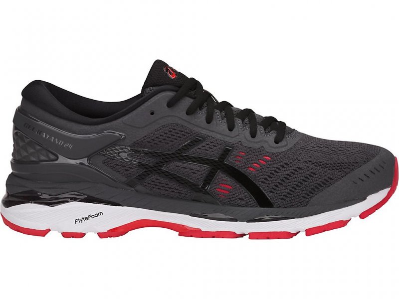 Asics Gel-Kayano 24 Running Shoes For Men Dark Grey/Black/Red 622JLSXO