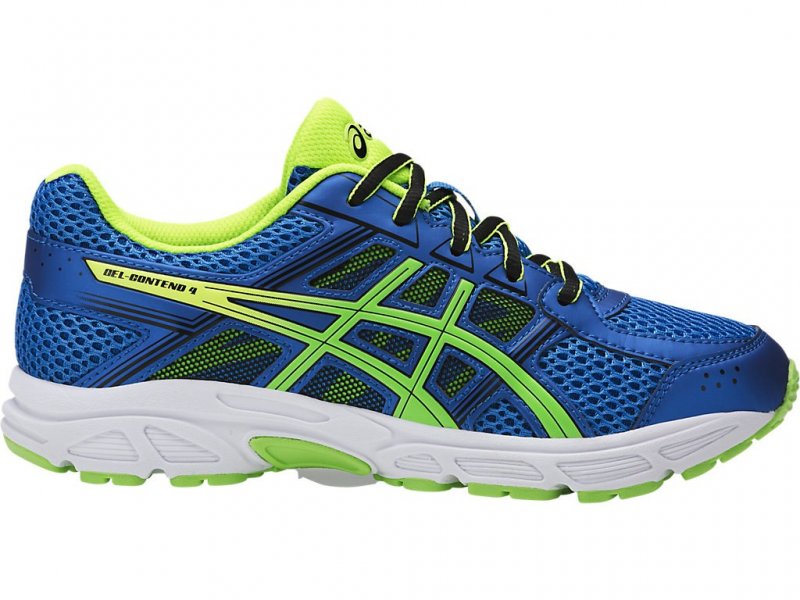 Asics Gel-Contend 4 Running Shoes For Kids Blue/Green/Yellow 854PLZHZ