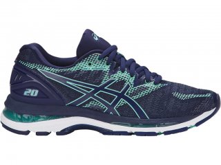 Asics Gel-Nimbus 20 Running Shoes For Women Indigo Blue/Indigo Blue/Green 556IZTDC