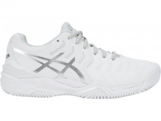 Asics Gel-Resolution 7 Tennis Shoes For Women White/Silver 283HDNTZ