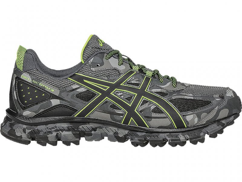 Asics Gel-Scram Running Shoes For Men Dark Grey/Black/Green 225SNSYE