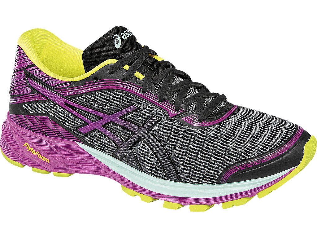 Asics Dynaflyte Running Shoes For Women Black/Pink/Yellow 016YPXHG