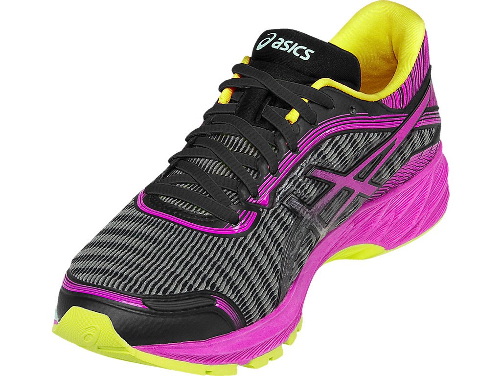Asics Dynaflyte Running Shoes For Women Black/Pink/Yellow 016YPXHG