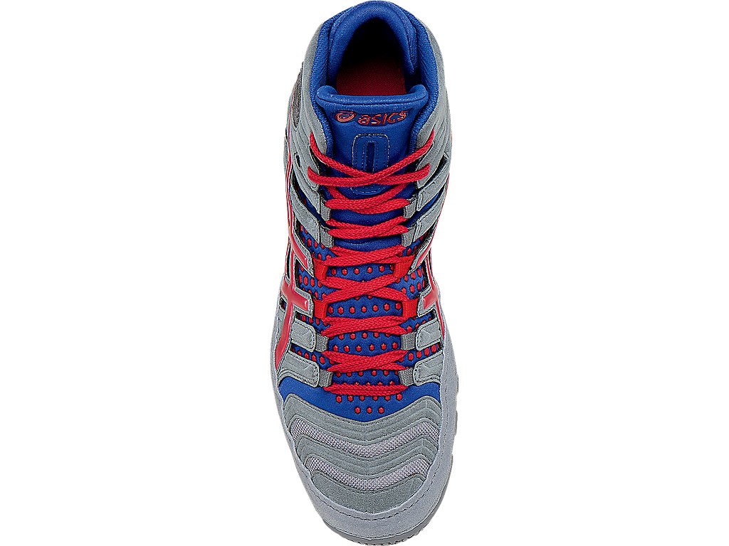 Asics Dan Gable Wrestling Shoes For Men Grey/Red/Blue 020KNBBH