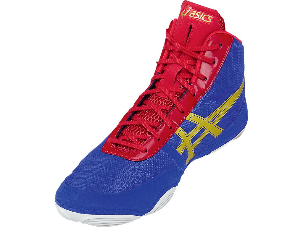 Asics Jb Elite Wrestling Shoes For Men Blue/Gold/Red 021WRWAC