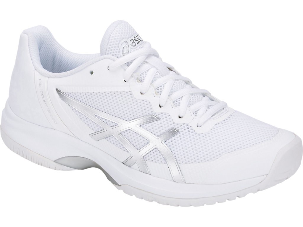 Asics Gel-Court Tennis Shoes For Women White/Silver 039AUJVI