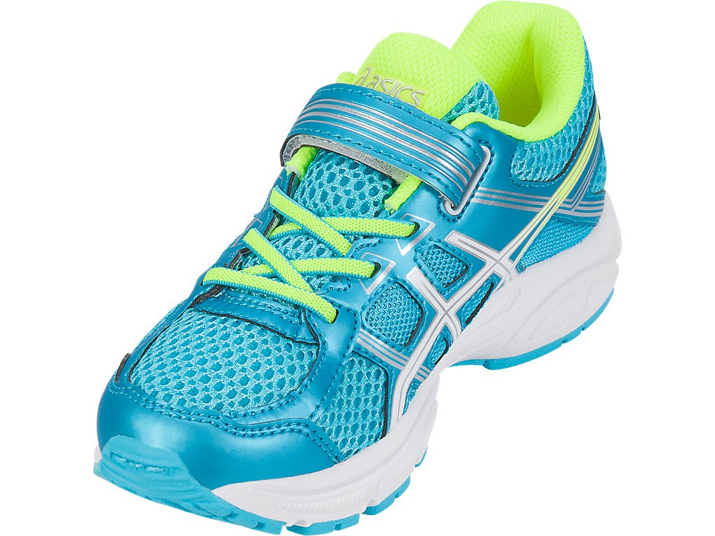 Asics Pre-Contend 4 Ps Running Shoes For Kids Light Turquoise/White/Yellow 045TDCJM
