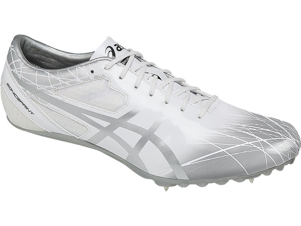 Asics Sonicsprint Shoes For Men White/Silver/Deep Grey 062VKUIG