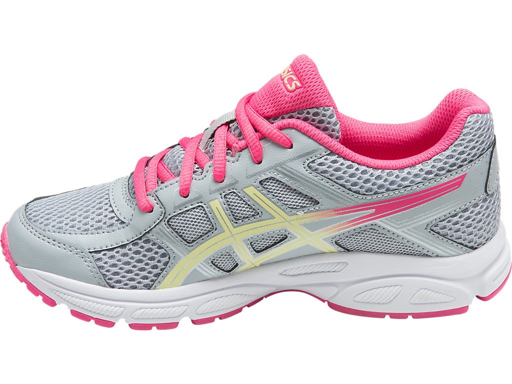 Asics Gel-Contend 4 Running Shoes For Kids Grey/Light Green/Pink 079NNOHU
