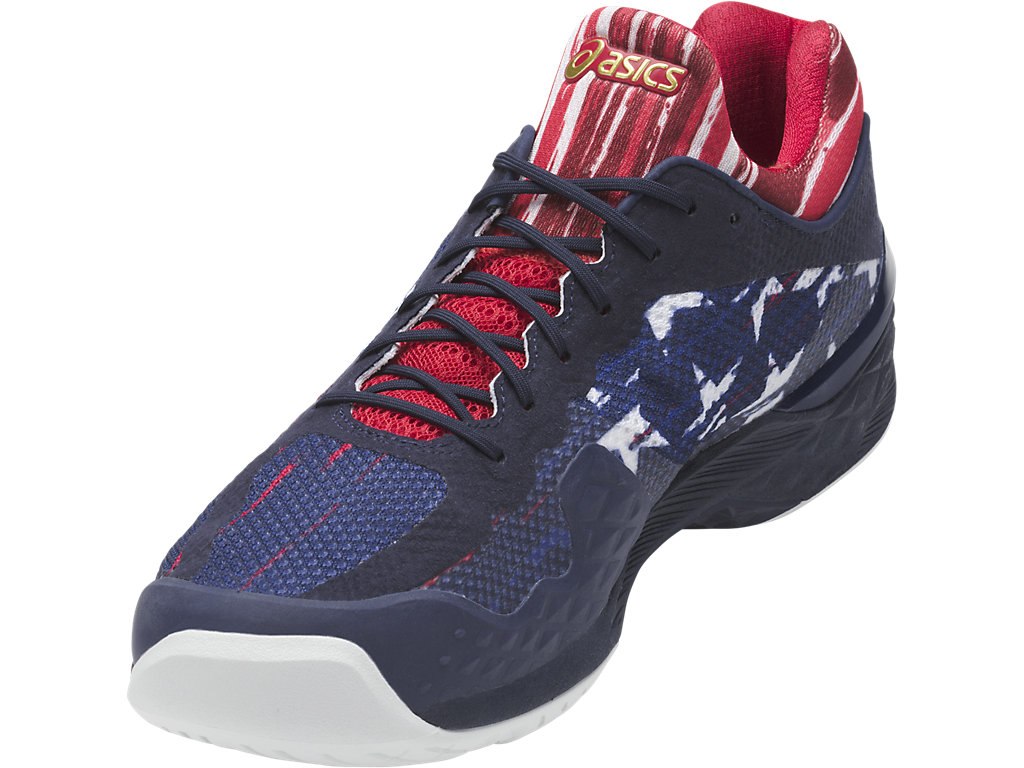 Asics Gel-Court Tennis Shoes For Men Indigo Blue/Gold/Red 081CPXCQ