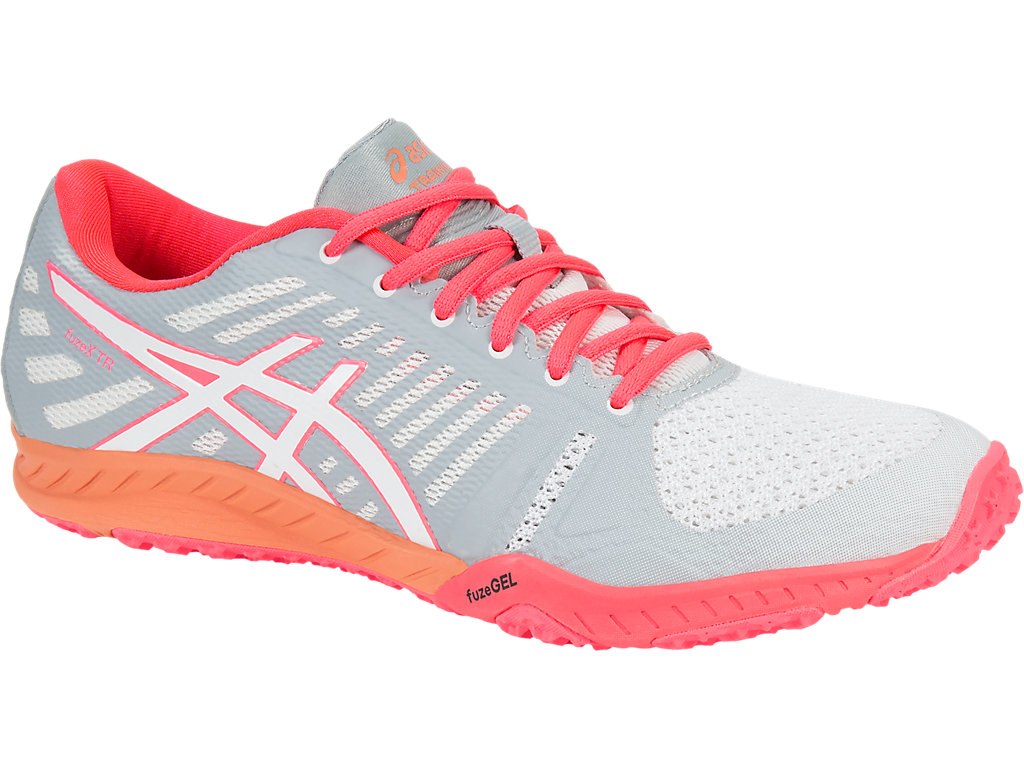 Asics Fuzex Training Shoes For Women White/Pink/Grey 082GIOAX