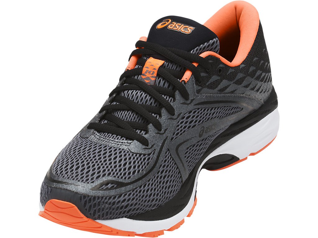 Asics Gel-Cumulus 19 Running Shoes For Men Dark Grey/Black/Orange 125QOAWW