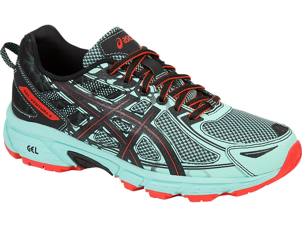 Asics Gel-Venture 6 Running Shoes For Women Green/Black/Pink 130WCZAP