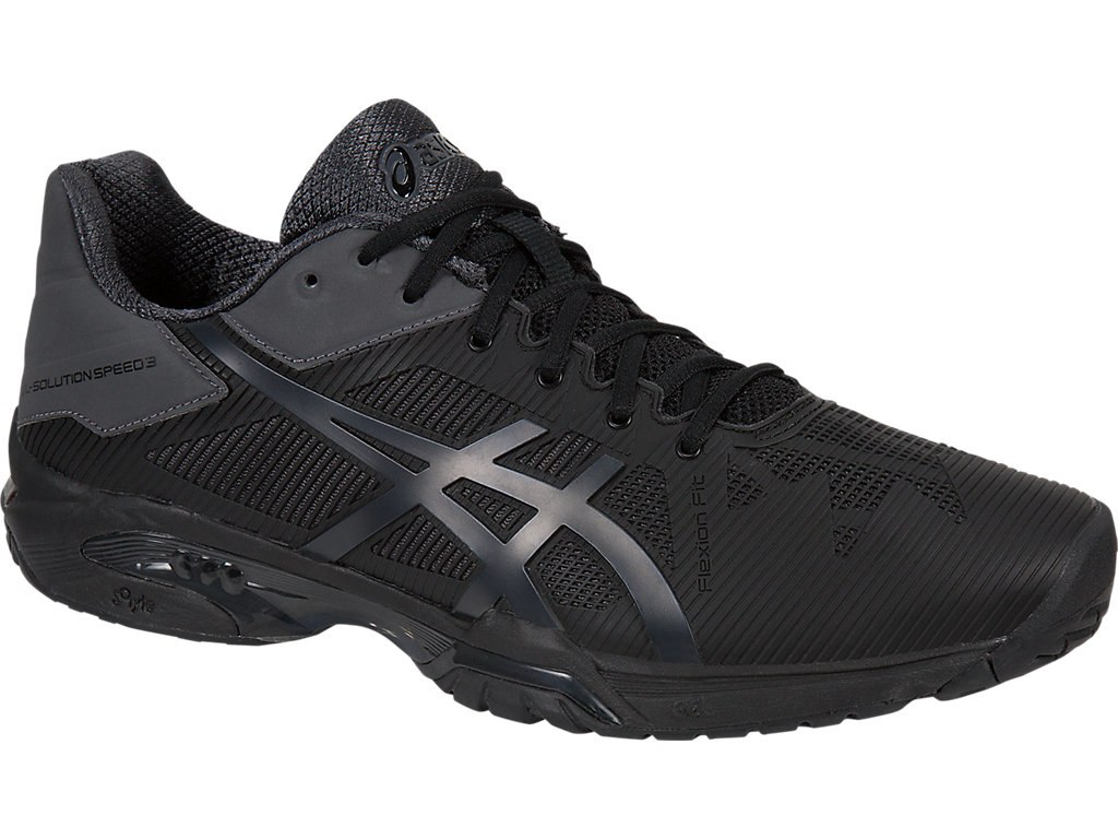 Asics Gel-Solution Speed 3 Tennis Shoes For Men Black/Grey 149IEKVL