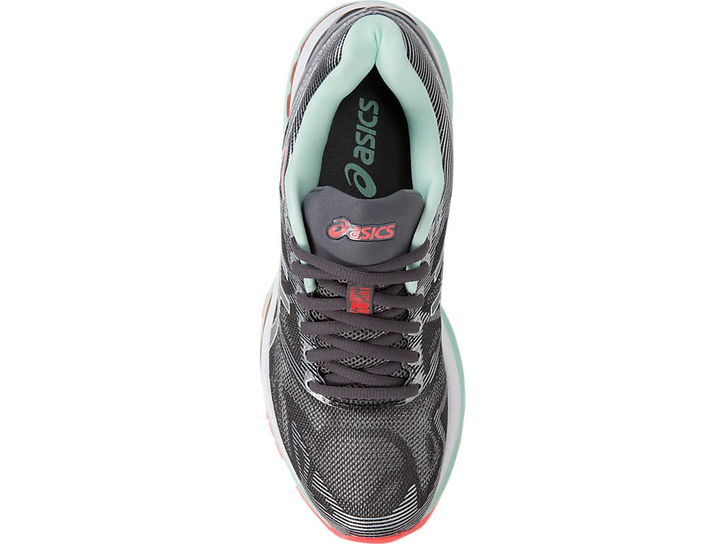 Asics Gel-Nimbus 19 Running Shoes For Women Dark Grey/White/Coral 154FUCOG