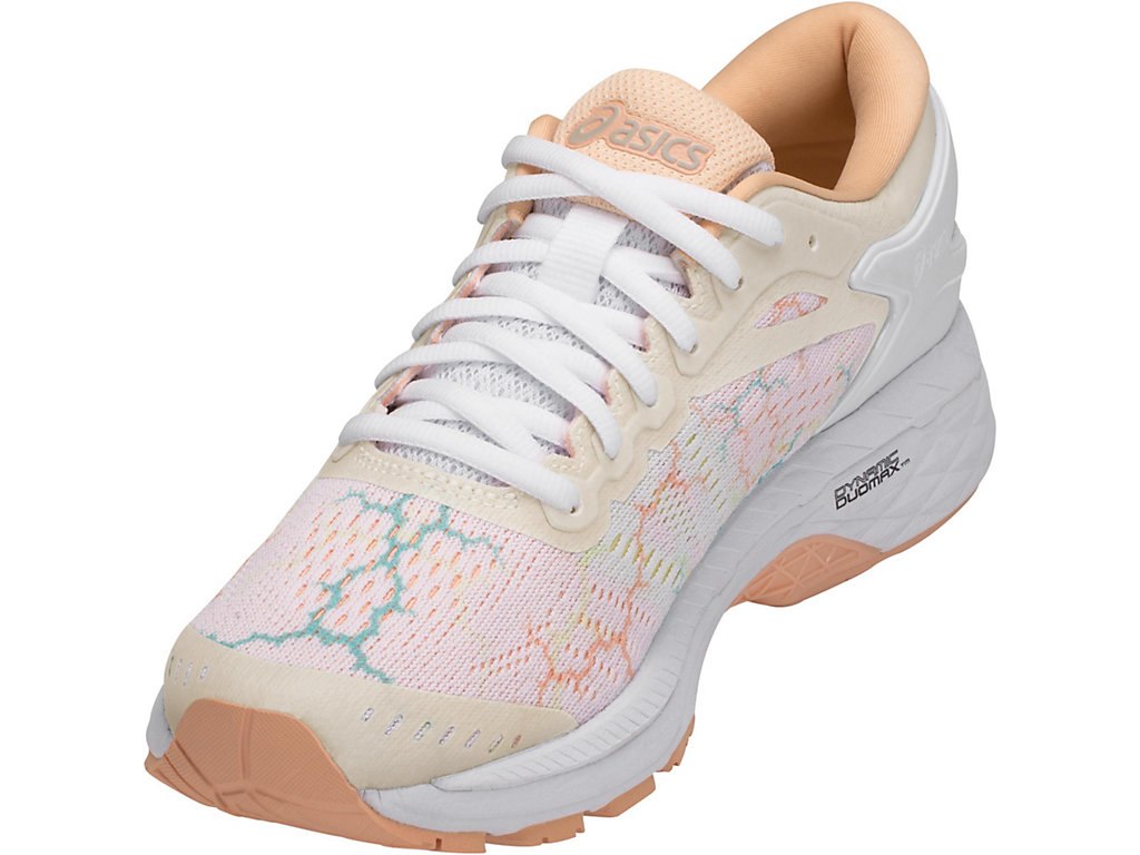Asics Gel-Kayano 24 Running Shoes For Women White/Apricot 163UQKVK