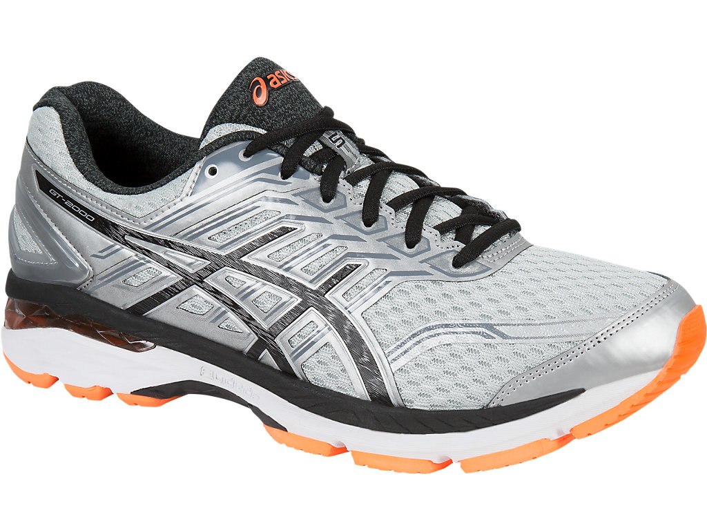 Asics Gt-2000 5 Running Shoes For Men Silver/Black/Orange 201CMRAI