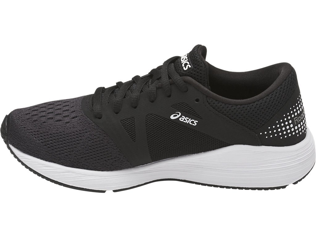 Asics Roadhawk Ff Running Shoes For Kids Black/White/Silver 207QZSVF