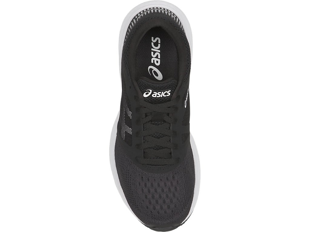 Asics Roadhawk Ff Running Shoes For Kids Black/White/Silver 207QZSVF