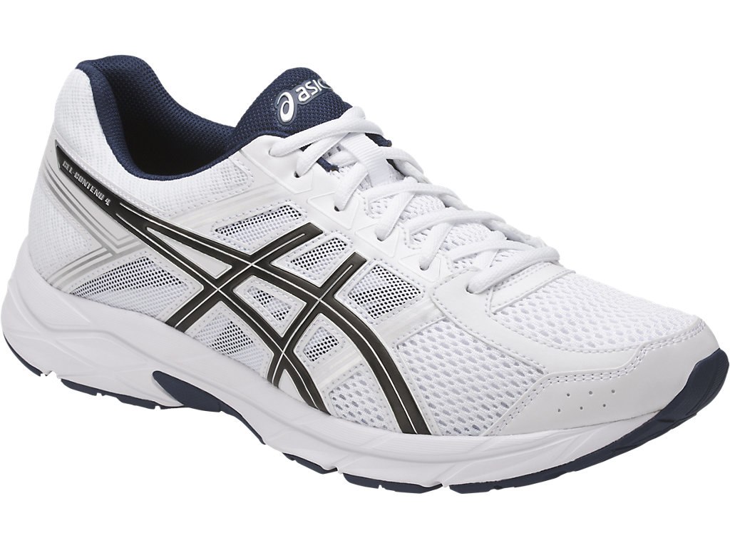 Asics Gel-Contend 4 Running Shoes For Men White/Black/Blue 210FTBQV