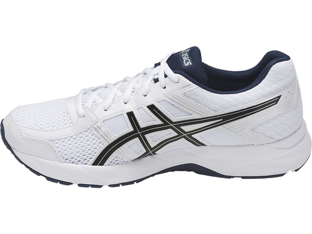 Asics Gel-Contend 4 Running Shoes For Men White/Black/Blue 210FTBQV
