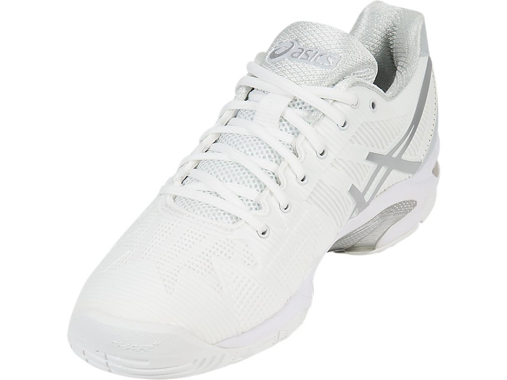 Asics Gel-Solution Speed 3 Tennis Shoes For Women White/Silver 224ZJHFK