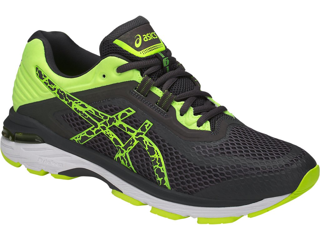 Asics Gt-2000 6 Running Shoes For Men Dark Grey/Dark Grey/Yellow 225TOFOM
