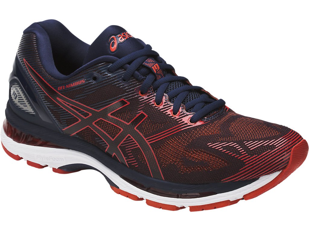 Asics Gel-Nimbus 19 Running Shoes For Men Navy/Red/Navy 227IWKDN