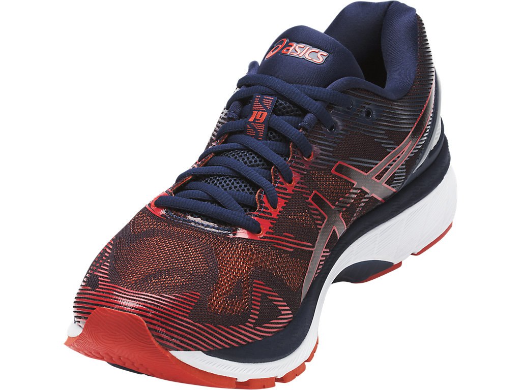 Asics Gel-Nimbus 19 Running Shoes For Men Navy/Red/Navy 227IWKDN