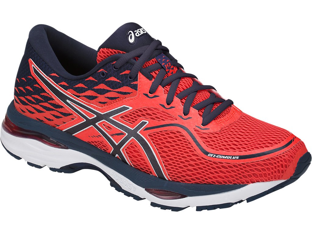 Asics Gel-Cumulus 19 Running Shoes For Men Coral/Dark Blue/Dark Blue 250FQCKB