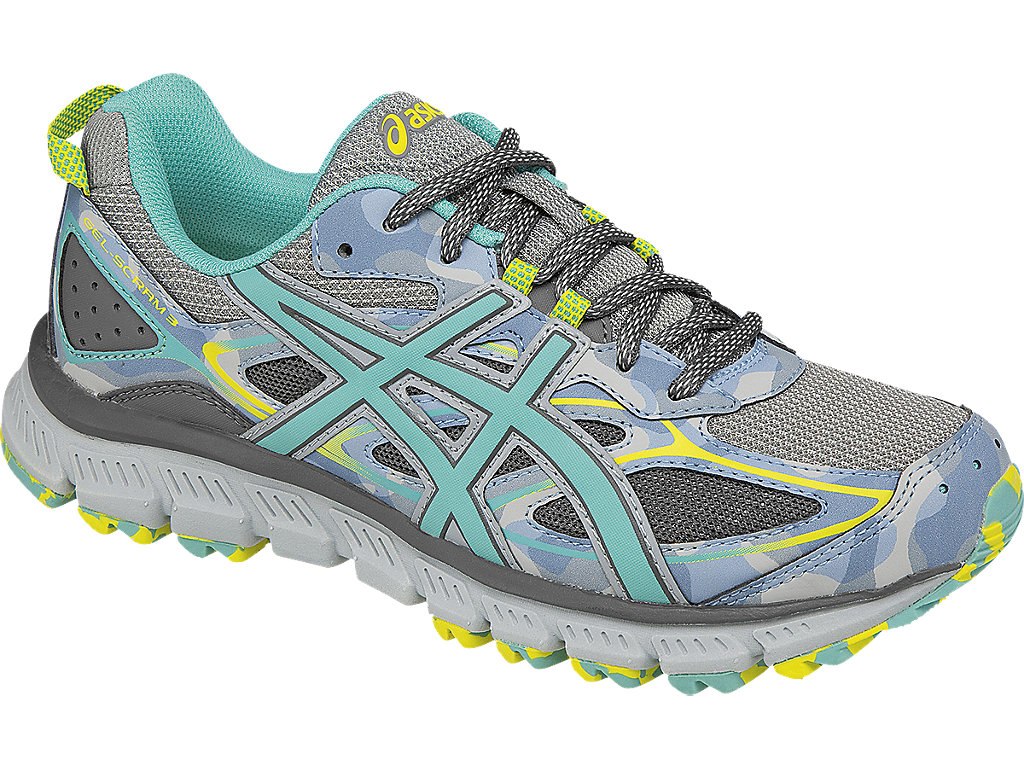 Asics Gel-Scram Running Shoes For Women Grey/Turquoise/Grey 252ETQYX