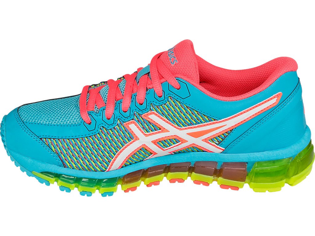 Asics Gel-Quantum 360 Running Shoes For Kids Light Turquoise/White/Coral 258ORDRM